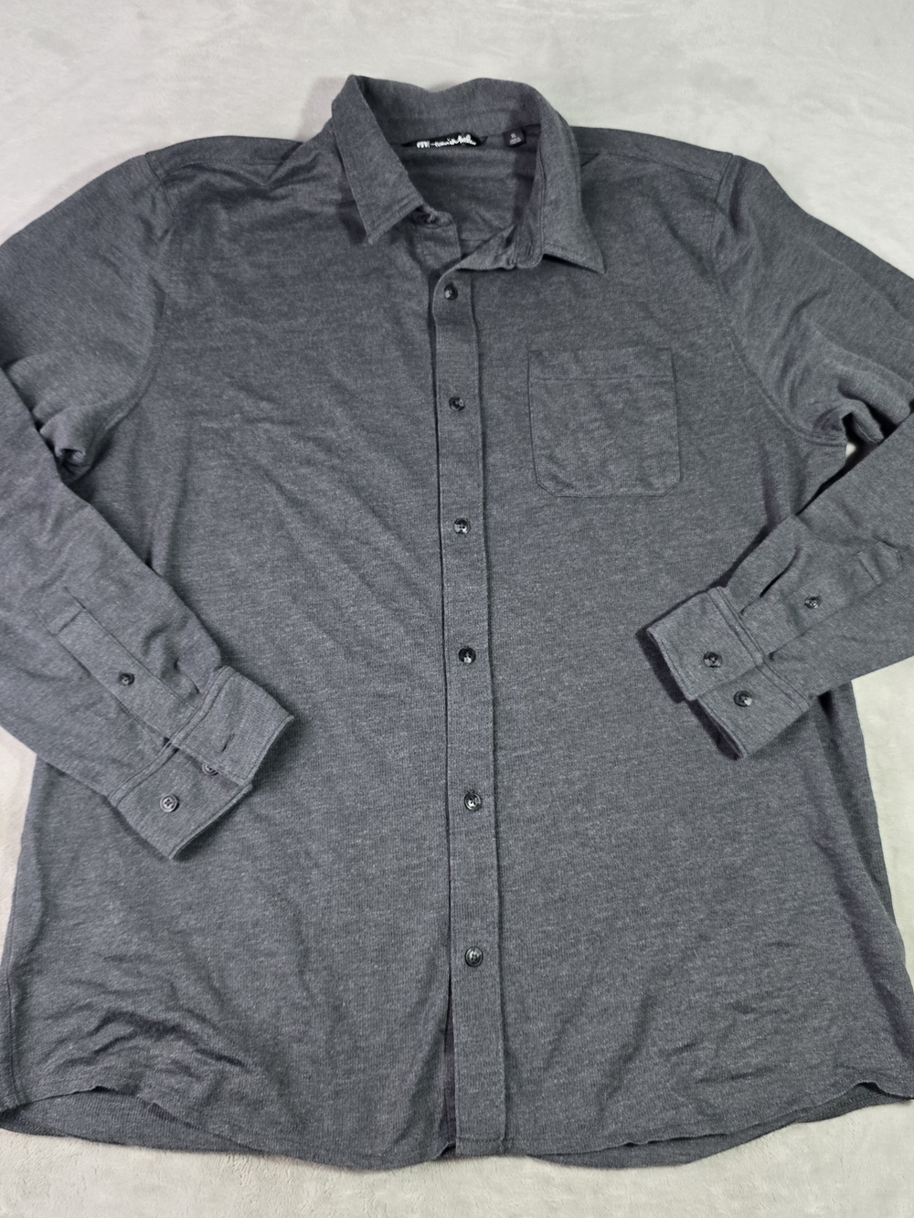 Travis Mathew Long Sleeve Button Up Gray Sz Xl